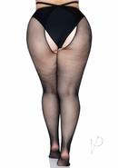 Leg Avenue Micro Net Strappy Waist Crotchless Tights -...