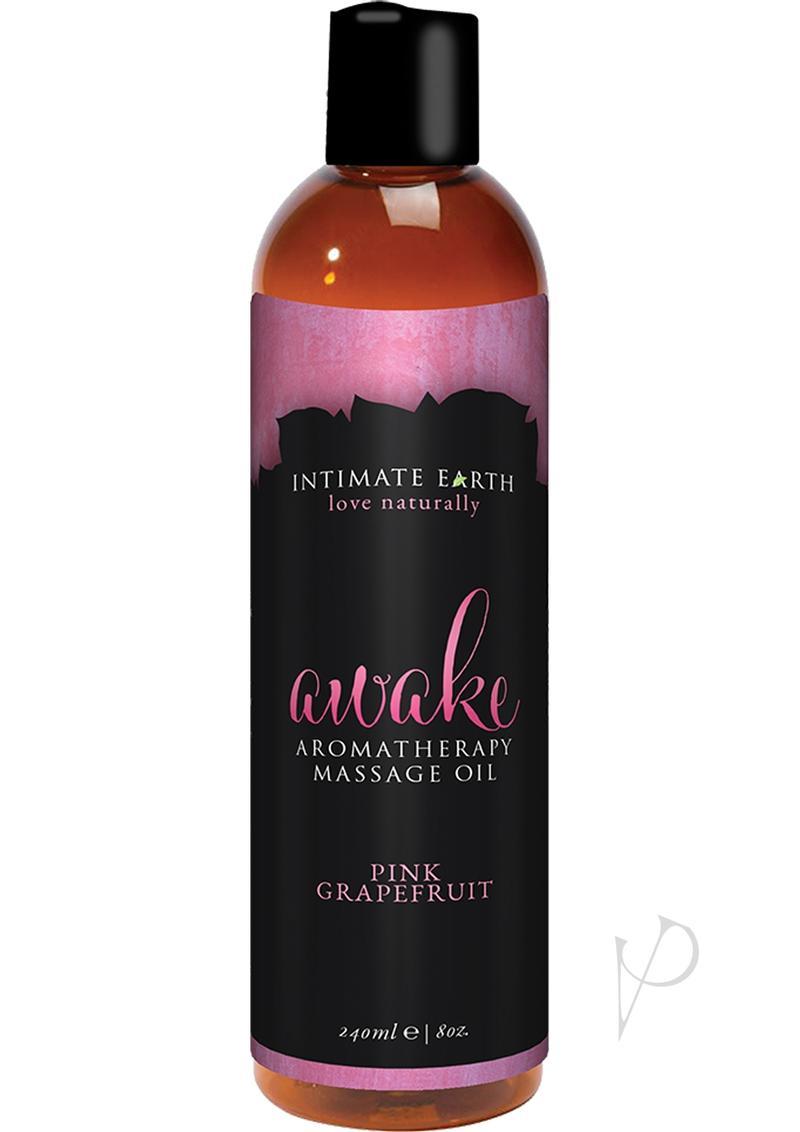 Intimate Earth Awake Aromatherapy Massage Oil Pink Grapefruit 8oz